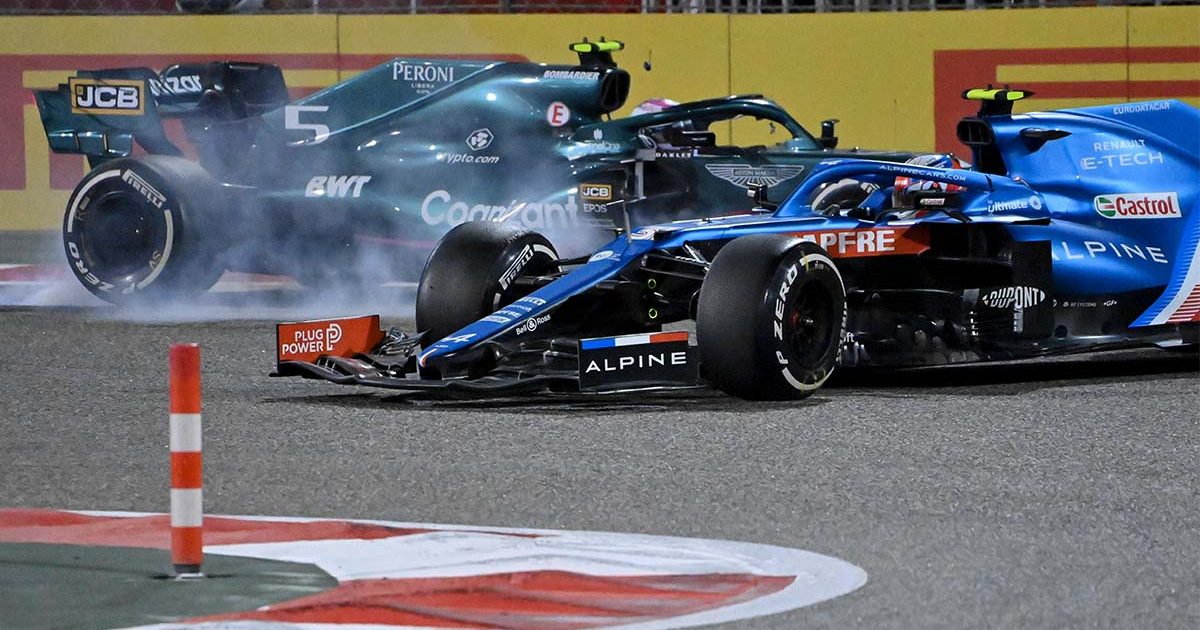 Esteban Ocon Sebastian Vettel Bahrain crash PA