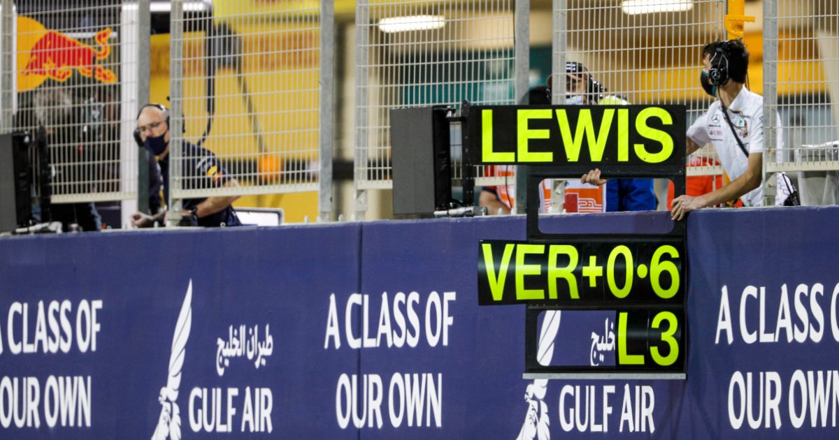Lewis Hamilton pitboard Bahrain Grand Prix