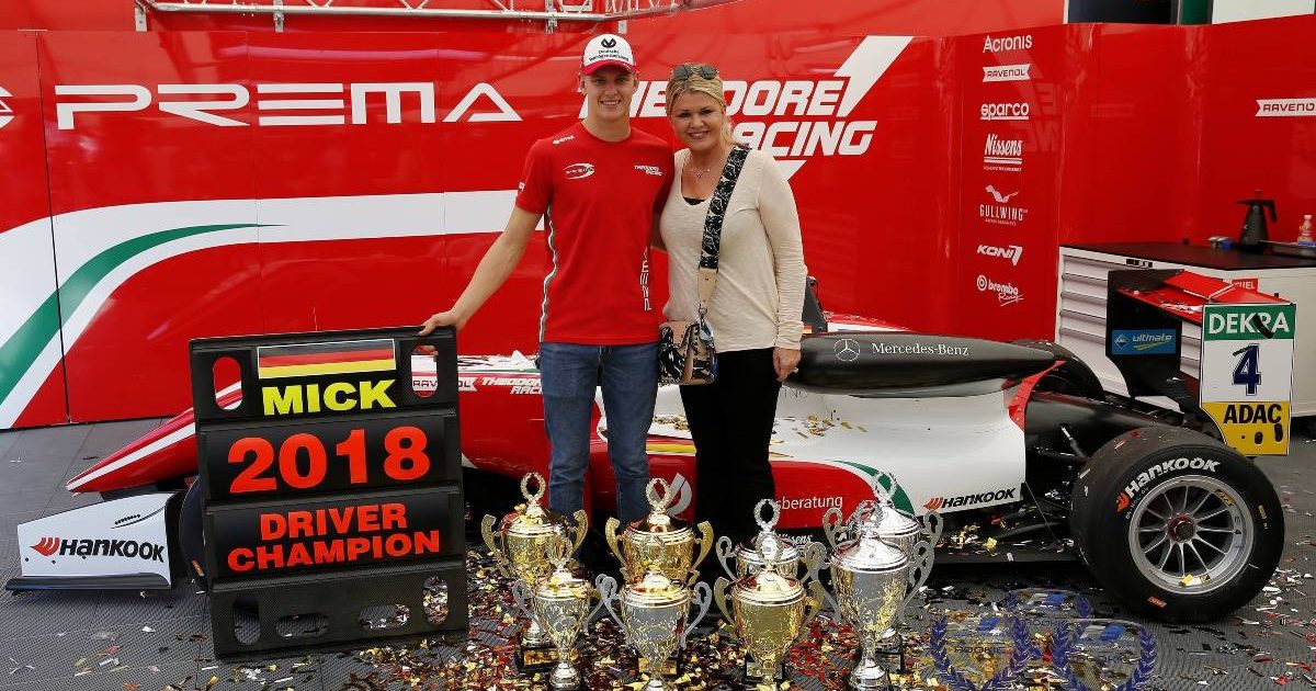 Mick Schumacher and his mother, Corinna, after winning the 2018 Formula 3 European Championship