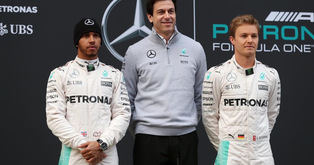 Lewis Hamilton, Toto Wolff and Nico Rosberg, Mercedes, 2016