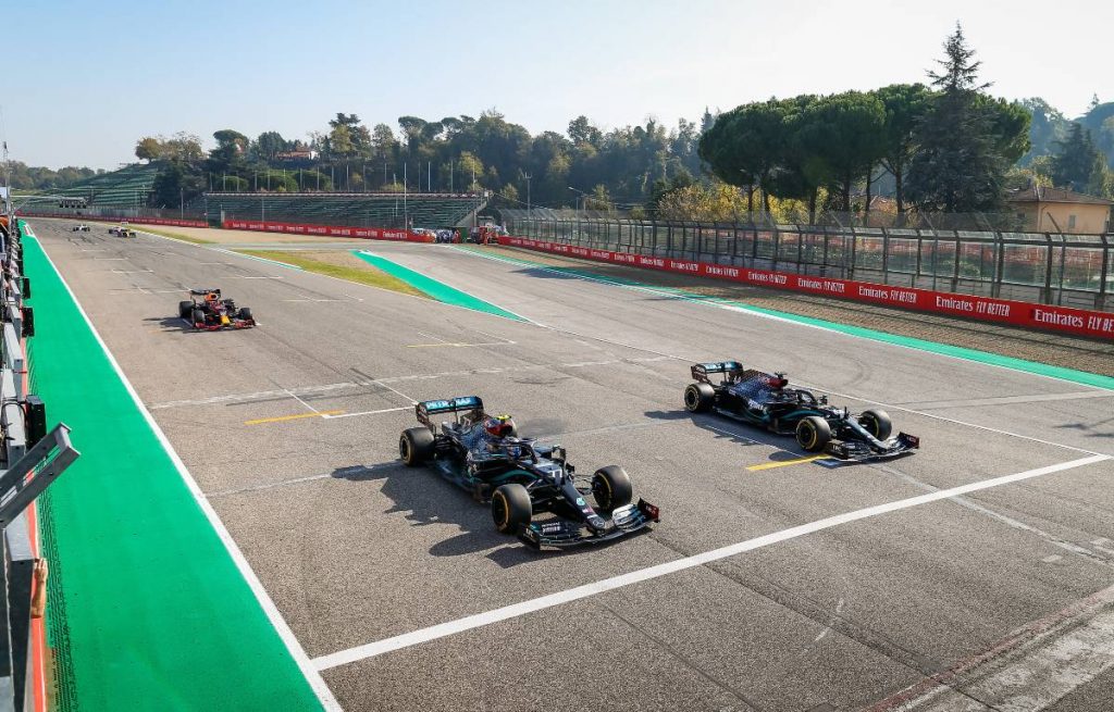 Valtteri Bottas, Lewis Hamilton, Mercedes, 2020 Emilia Romagna Grand Prix at Imola