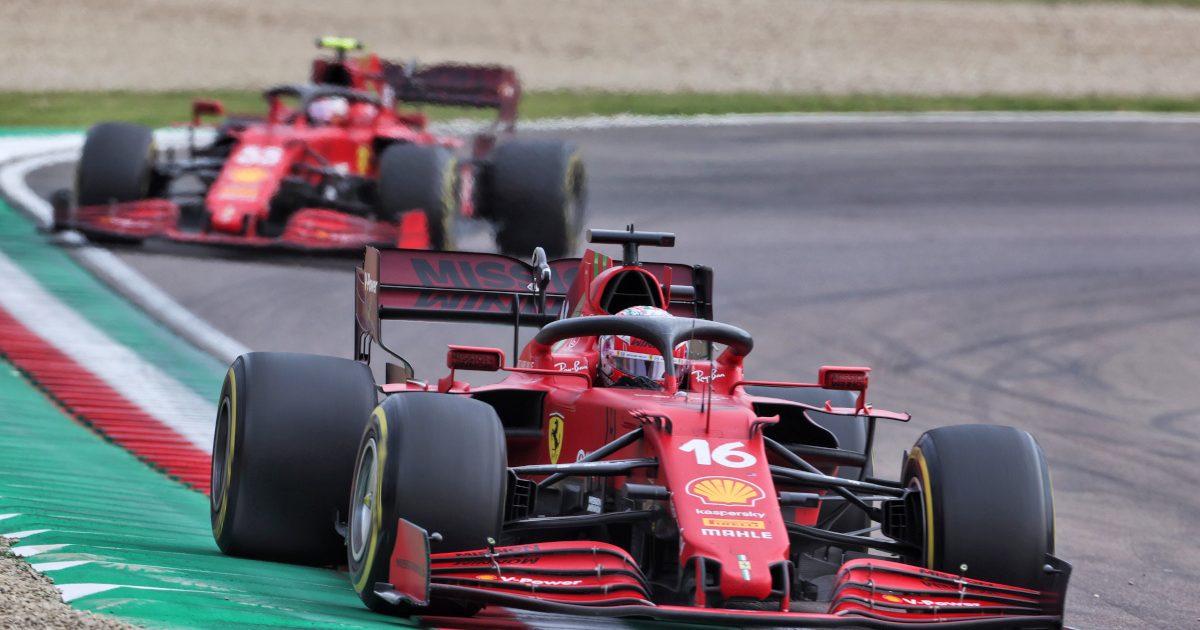 Charles Leclerc leads Carlos Sainz Ferrari