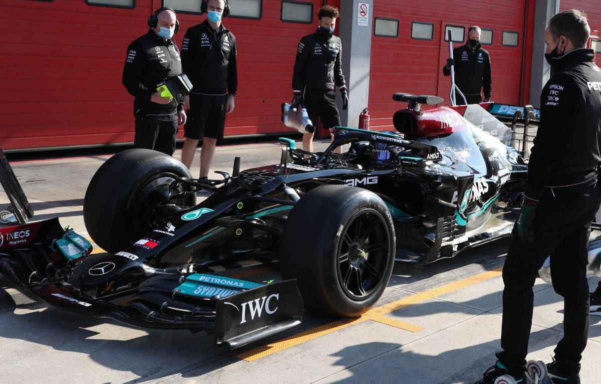 Lewis Hamilton Mercedes 18 inch tyres twitter