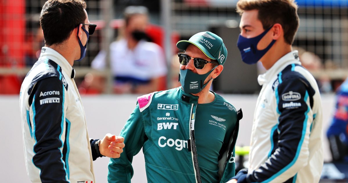 Sebastian Vettel George Russell and Nicholas Latifi