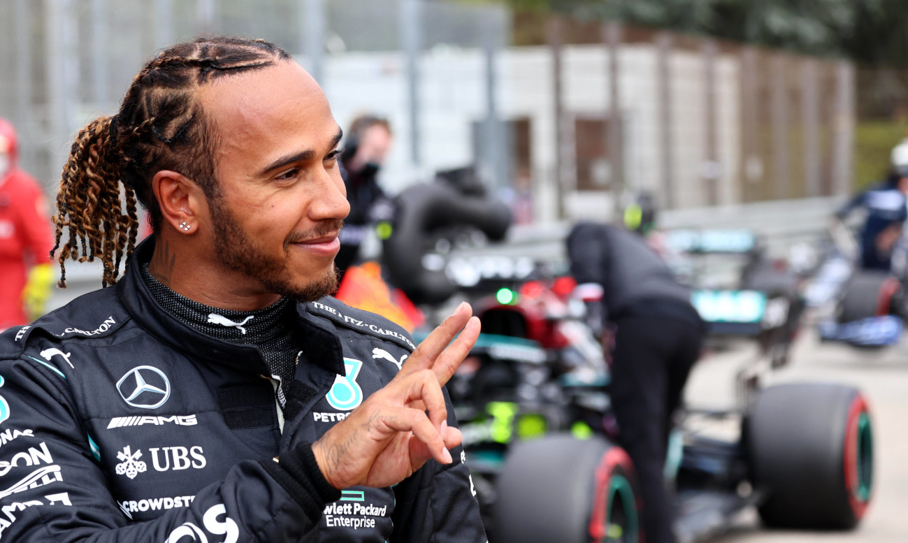 Lewis Hamilton celebrates