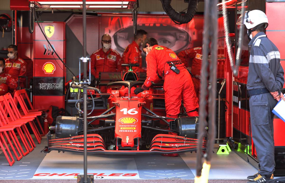 Charles Leclerc's Ferrari before Monaco Grand Prix DNS