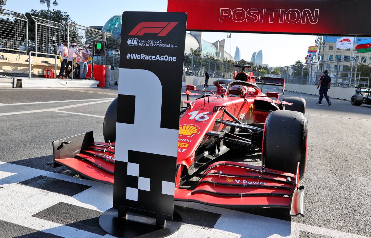 Charles Leclerc's Ferrari after 2021 Azerbaijan Grand Prix qualifying