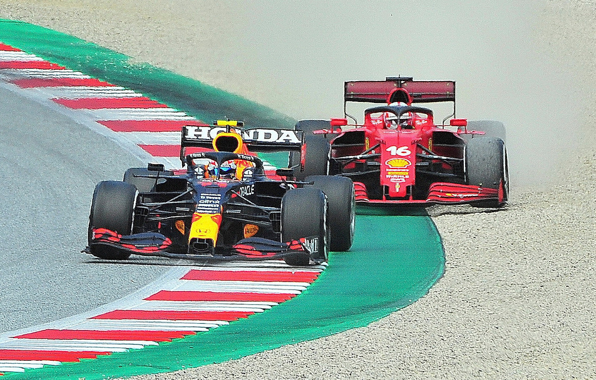 Sergio Perez and Charles Leclerc