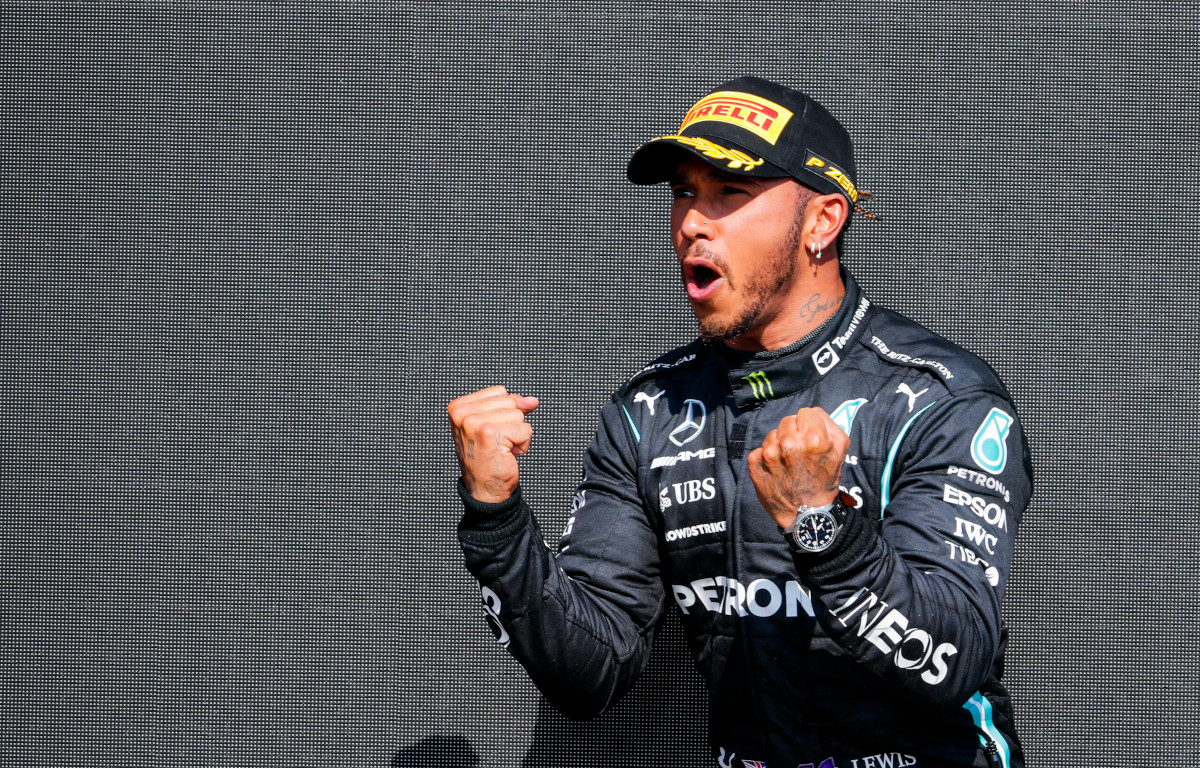 Lewis Hamilton celebrates