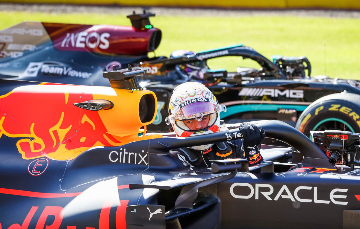 Max Verstappen and Lewis Hamilton