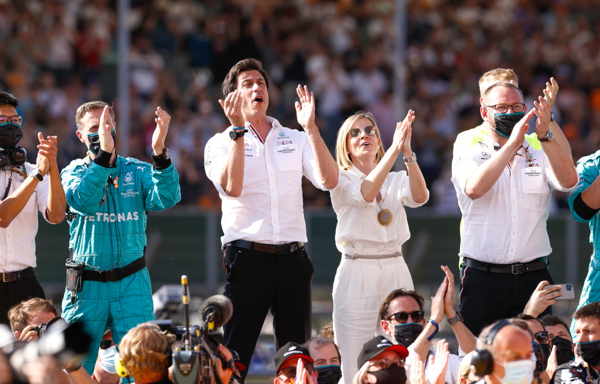 Toto Wolff Susie Wolff celebrate