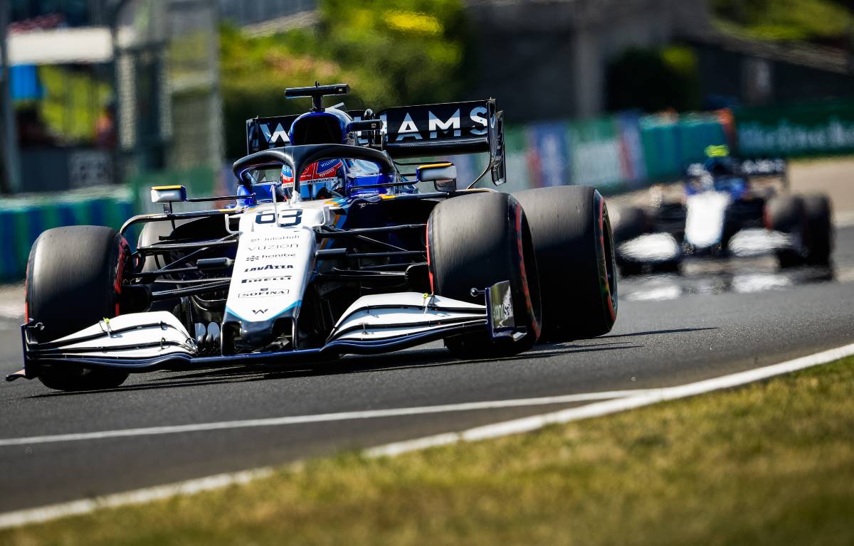 George Russell and Nicholas Latifi in action for Williams. Hungary August 2021