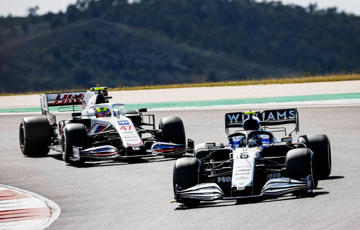 Nicholas Latifi (Williams) and Mick Schumacher (Haas), Portuguese Grand Prix. Portimao May 2021.