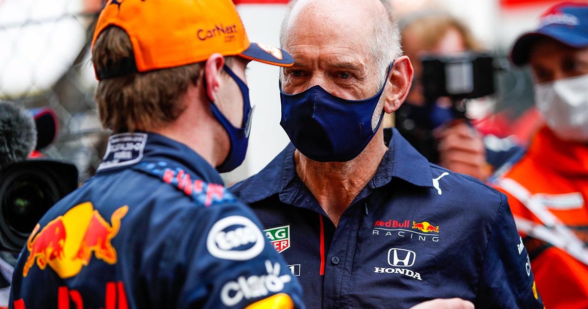 Max Verstappen talks with Adrian Newey at Monaco Grand Prix. Monte Carlo May 2021