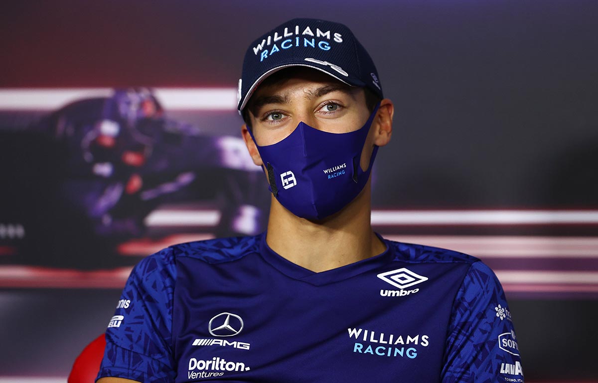 Williams driver George Russell at Austrian Grand Prix press conference. July 2021