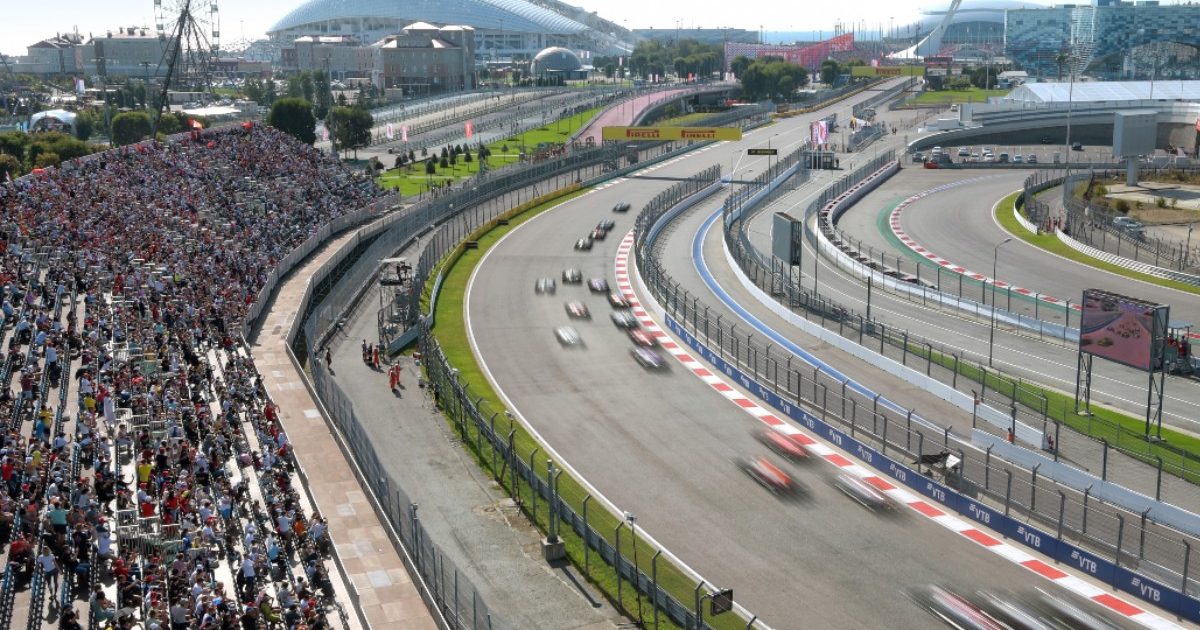 Fans watching at the Russian Grand Prix. Russia September 2020