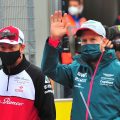 Kimi Raikkonen walking with Sebastian Vettel. Austria July 2021.
