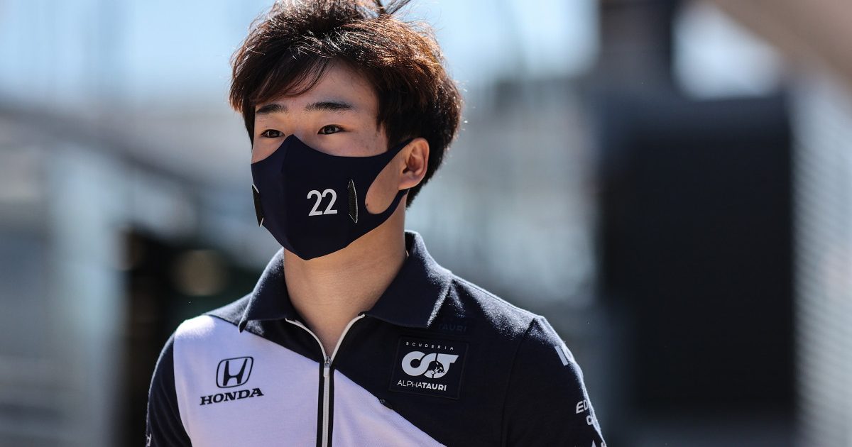 Yuki Tsunoda in the Hungarian Grand Prix paddock. July, 2021.