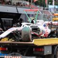 Mick Schumacher损坏的Haas。匈牙利7月2021年。
