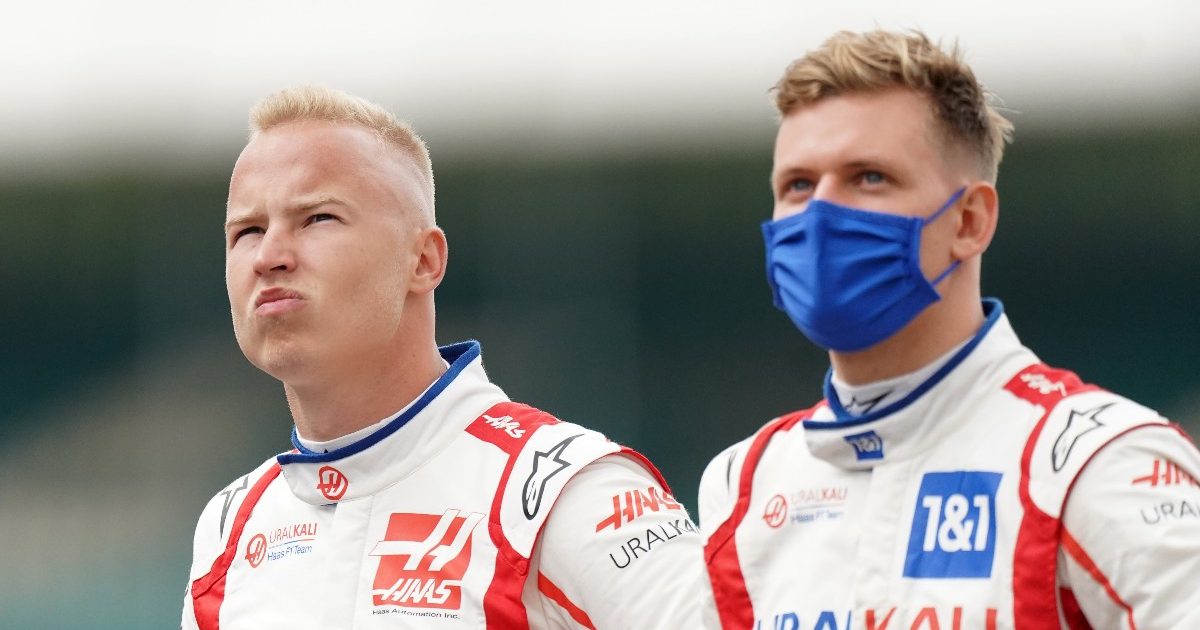 Nikita Mazepin and Mick Schumacher at the British Grand Prix. Great Britain July 2021