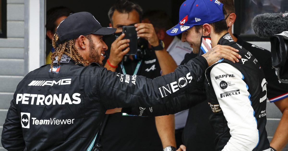 Lewis Hamilton congratulates Esteban Ocon in Hungary. Hungary August 2021