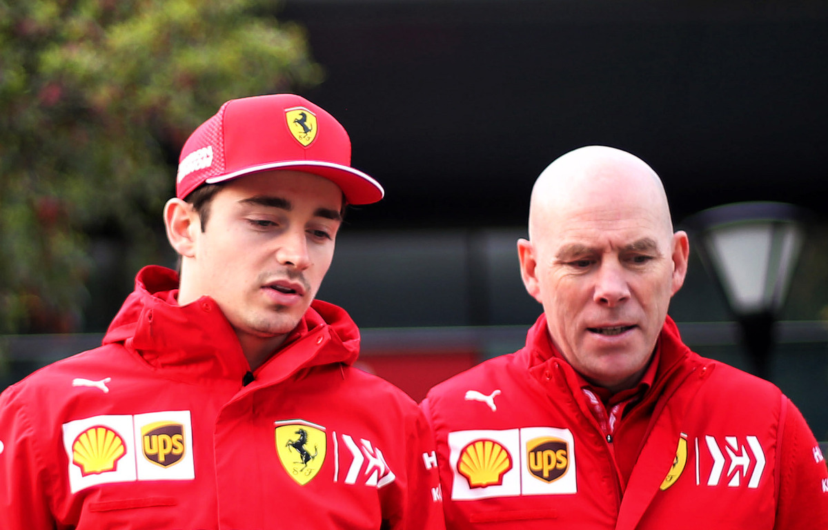 Jock Clear wallking with Charles Leclerc. China April 2019.