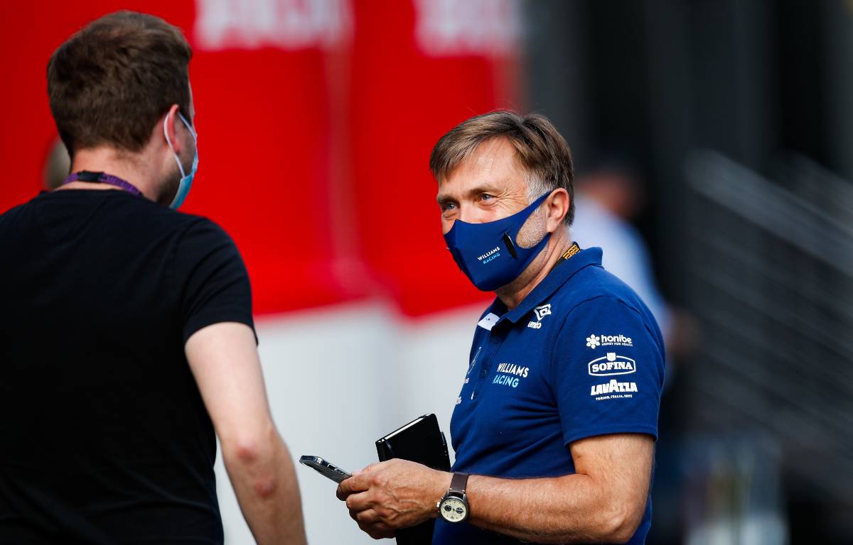 Williams team principal Jost Capito talking in the paddock at the Austrian GP. Red Bull Ring July 2021.