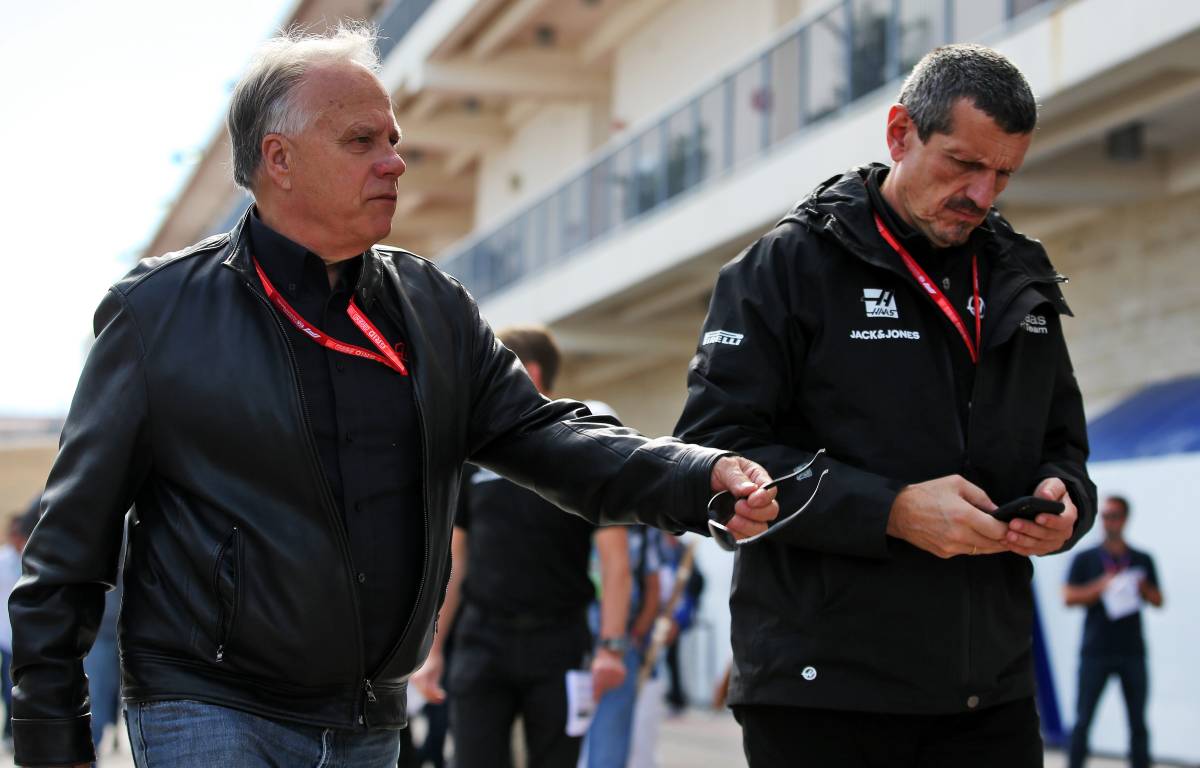 Haas owner Gene Haas and team principal Guenther Steiner at the United States Grand Prix. November, 2021.