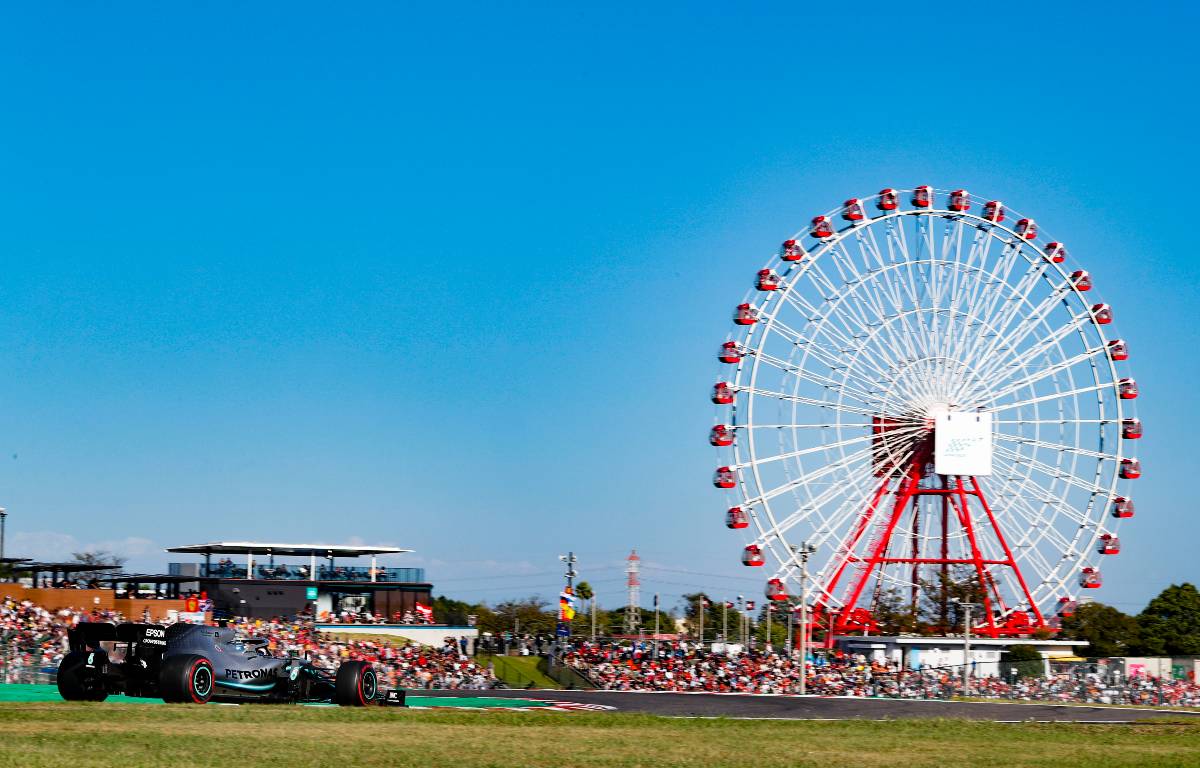 Valtteri Bottas on his way to winning the Japanese GP. Suzuka October 2019.