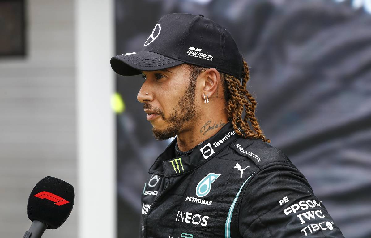 Lewis Hamilton interviewed after the Hungarian GP. Hungaroring August 2021.