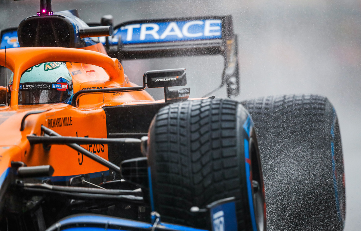 Daniel Ricciardo wet tyres Pirelli qualifying. Belgium August 2021
