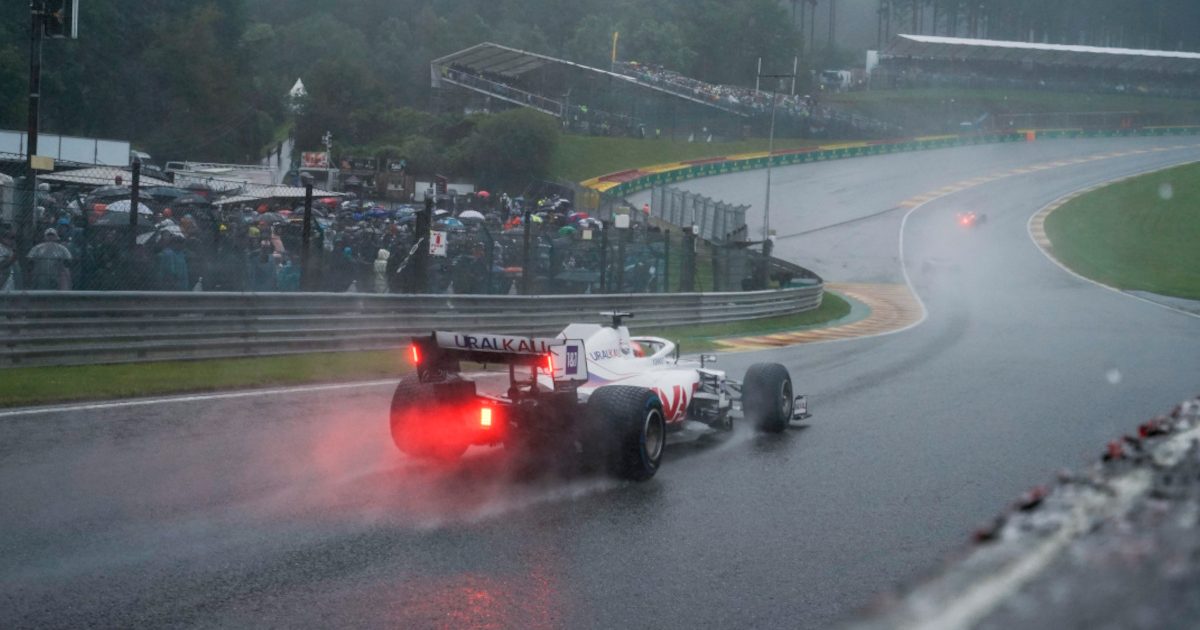 Nikita Mazepin in the rain. Belgium August 2021