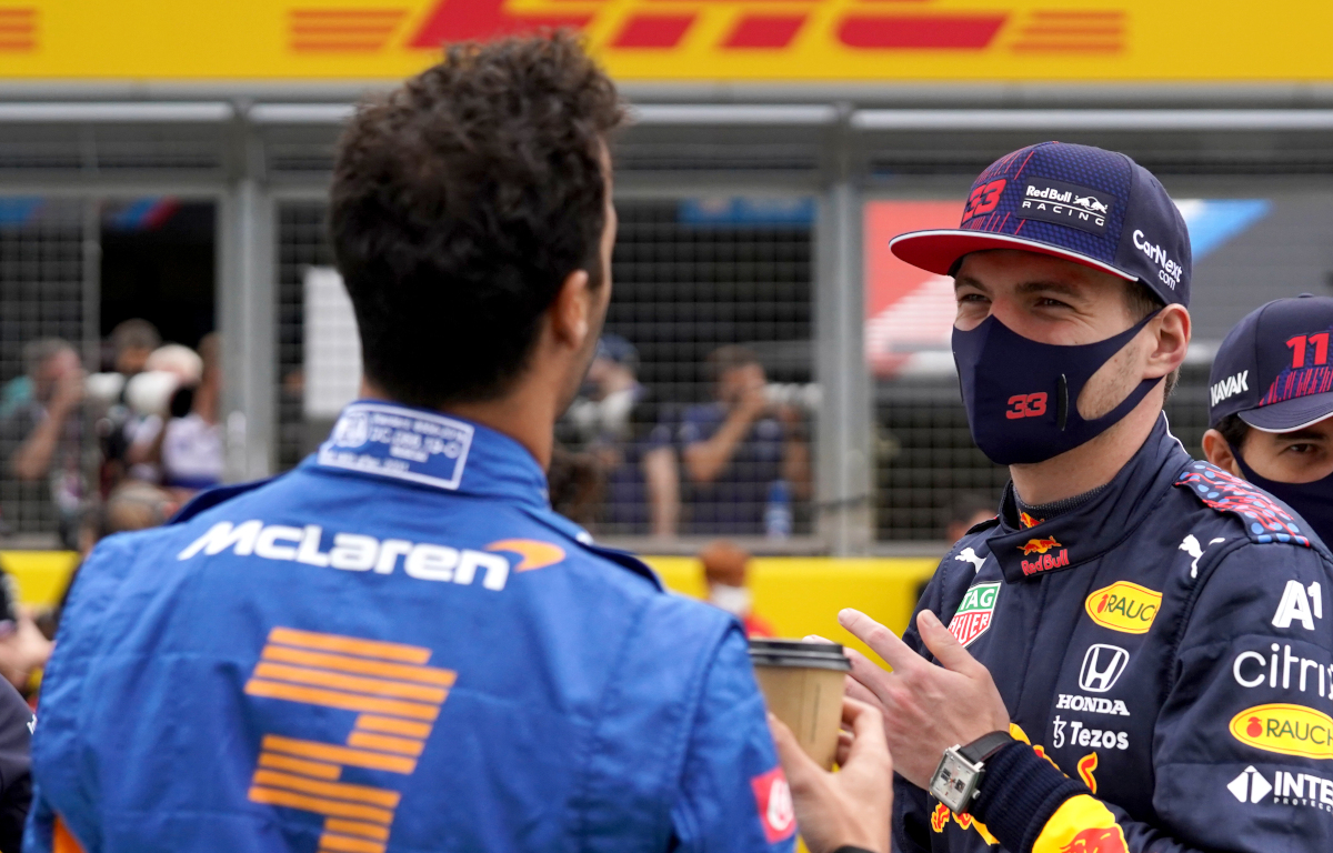 Daniel Ricciardo with Max Verstappen. Britain July 2021