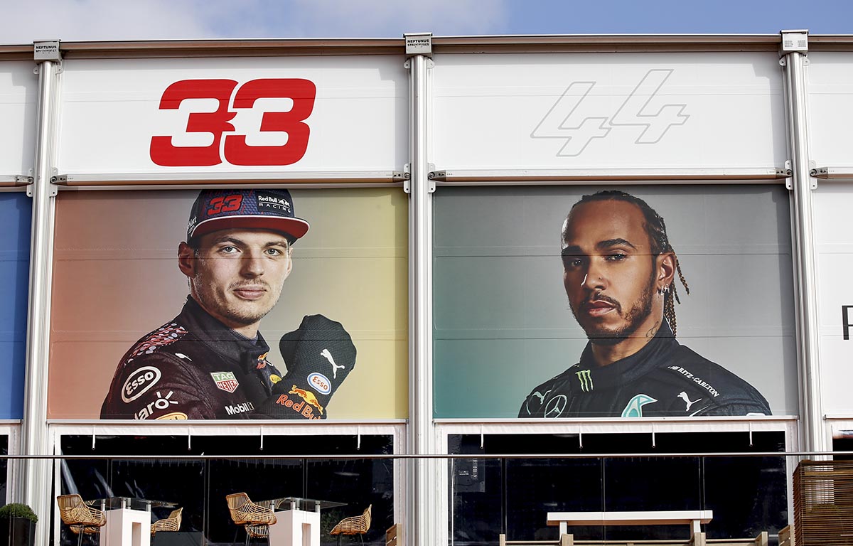 Max Verstappen and Lewis Hamilton head to head. Zandvoort September 2021