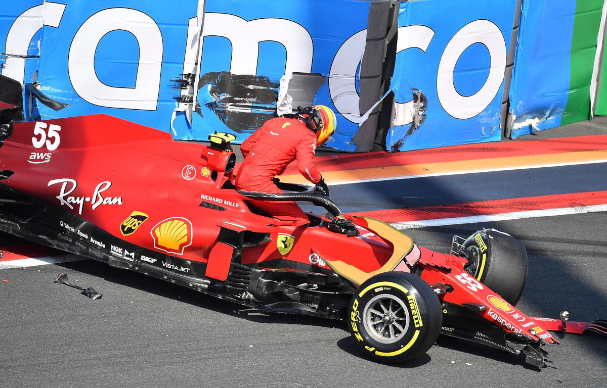 Carlos Sainz crashed Ferrari. Netherlands September 2021