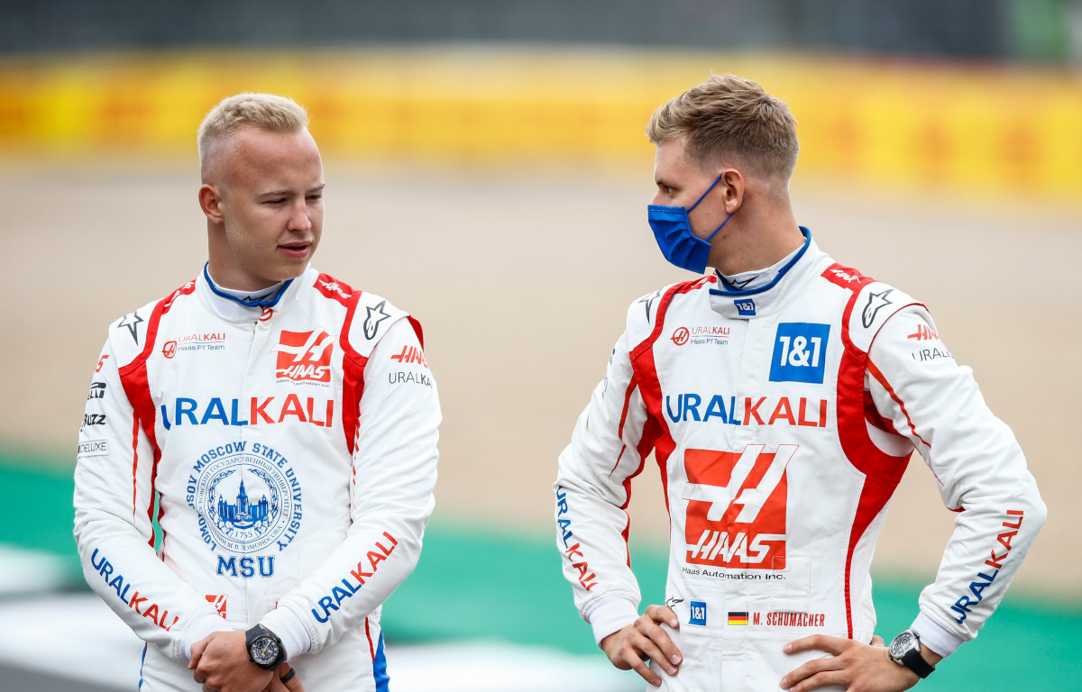 Nikita Mazepin and Mick Schumacher. Silverstone July 2021