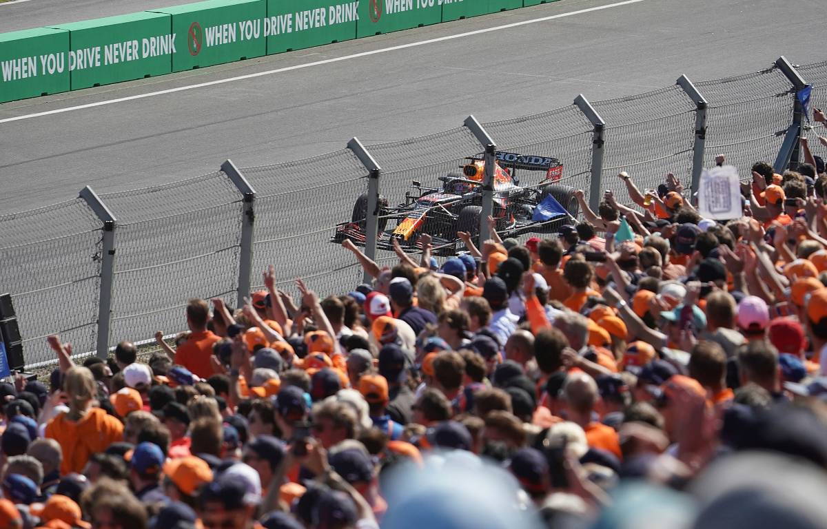 Max Verstappen passes his home fans. Netherlands, September 2021.