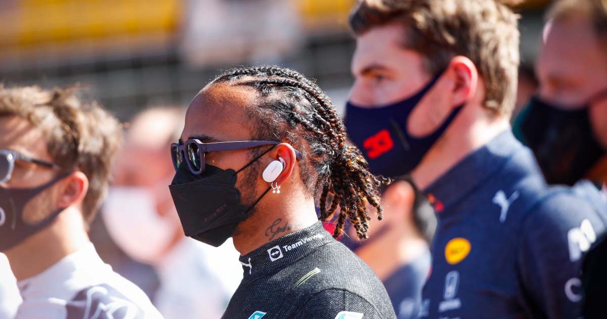 Lewis Hamilton and Max Verstappen on the grid at Zandvoort. September 2021.