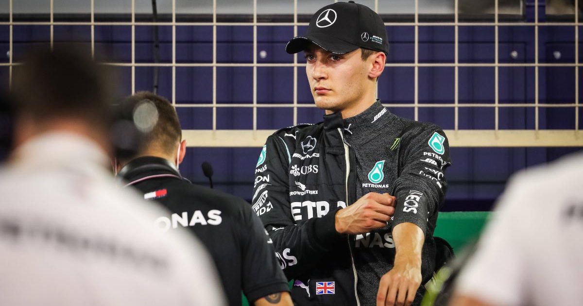 Mercedes driver George Russell at the 2020 Sakhir GP.