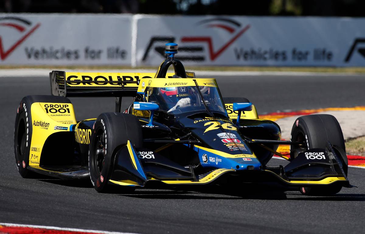 Colton Herta in IndyCar action for Andretti Autosport at RoadAmerica. Wisconsin June 2021.