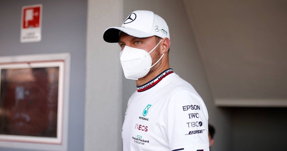 在面罩的Valtteri瓶在意大利gp的面罩。Monza 9月2021年9月。