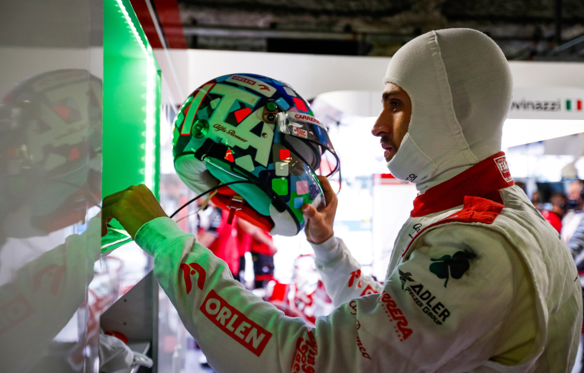 Antonio Giovinazzi and his Monza helmet. Italy September 2021