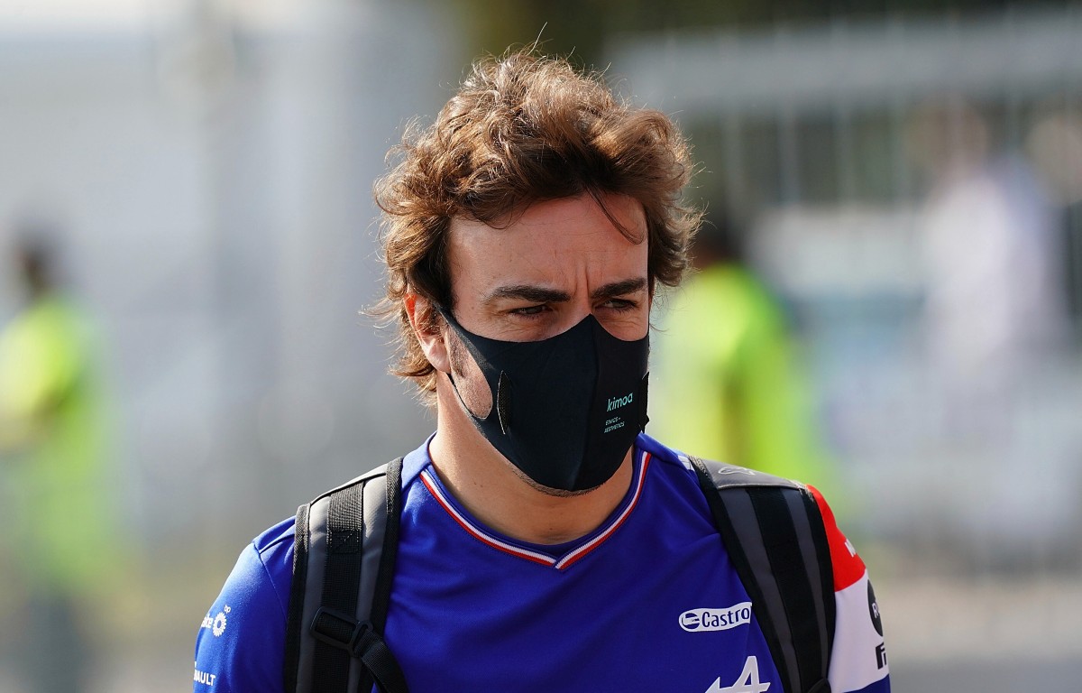 Fernando Alonso, Alpine, in the Italian GP paddock. September 2021.