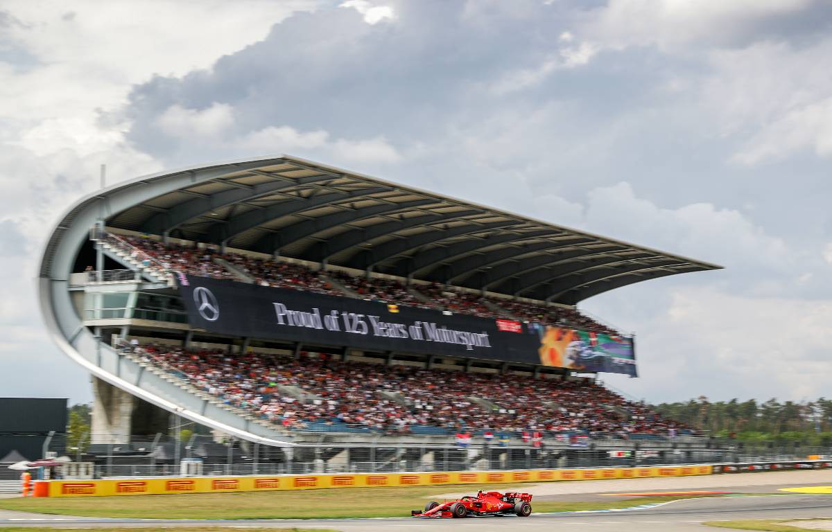 Charles Leclerc's Ferrari during qualifying for the German GP. Hockenheim July 2019.