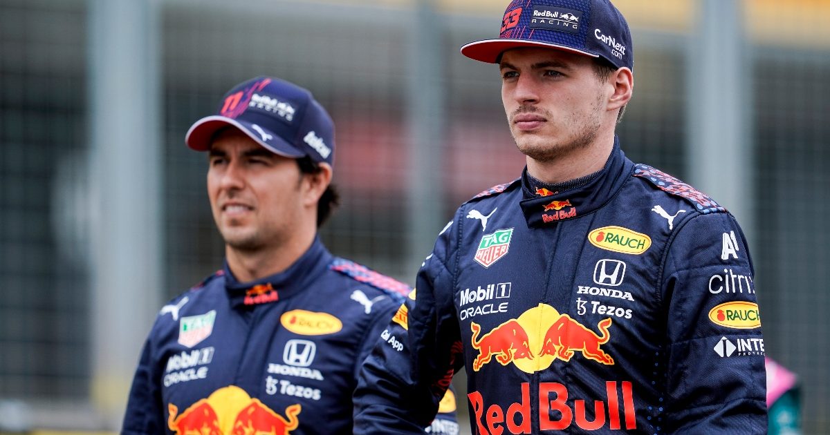 Sergio Perez and Max Verstappen at SIlverstone. Great Britain July 2021