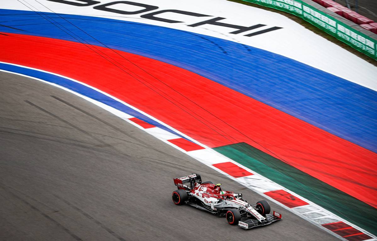 Antonio Giovinazzi's Alfa Romeo during the Russian GP. Sochi September 2020.