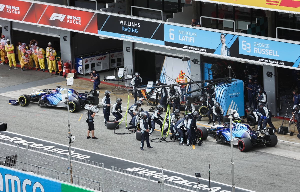 George Russell and Nicholas Latifi pitting. Spain May 2021