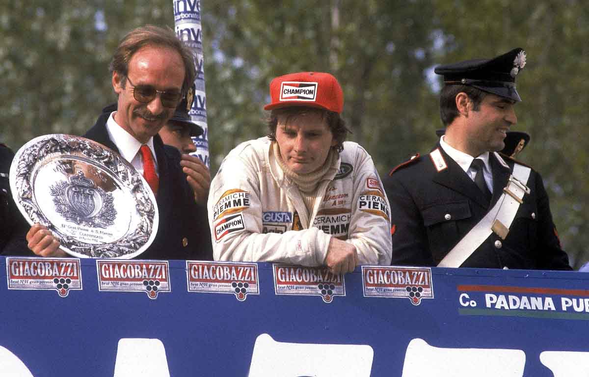 Gilles Villeneuve finishes 2nd at the 1982 San Marino GP.
