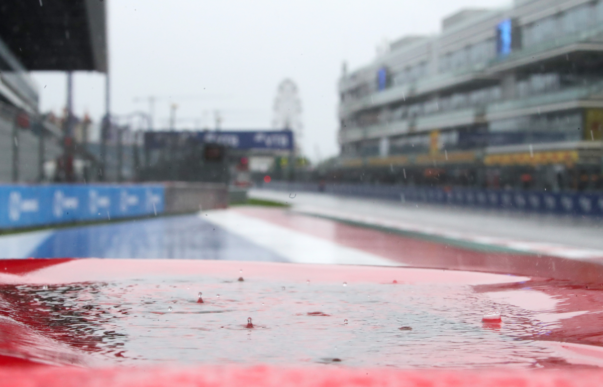 Rain falling at the Sochi circuit. Russia September 2021