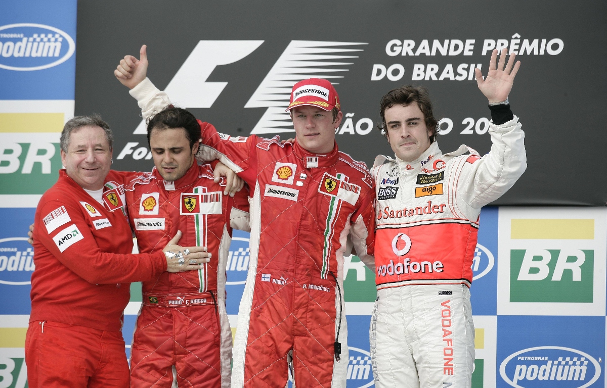 The podium at the 2007 Brazilian Grand Prix. Brazil October 2007